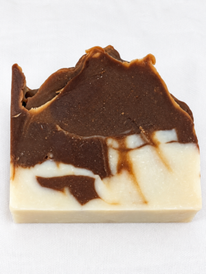 Savon Épure Naturelle artisanal brun et crème, vue de face