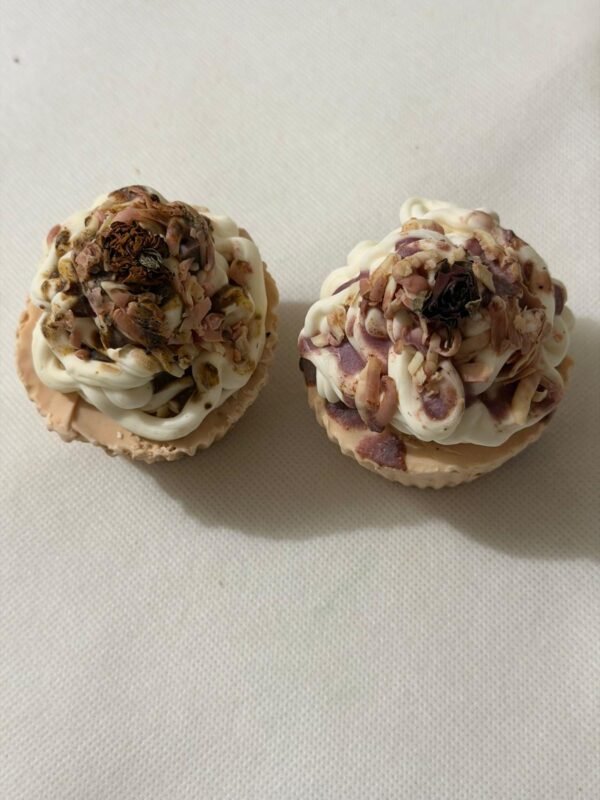 Savons Cupcake Rose de Soie artisanaux, deux présentations